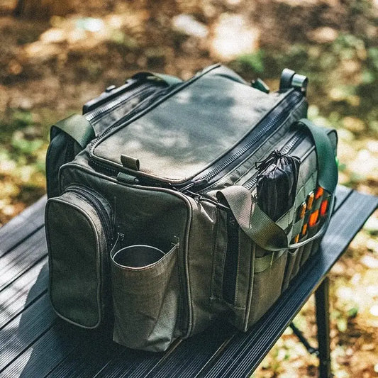 Outdoor Style Camping Picnic Bag, Field Tableware Storage, Tactical Wind Compartment, Sundries, Multi-functional Portable Should