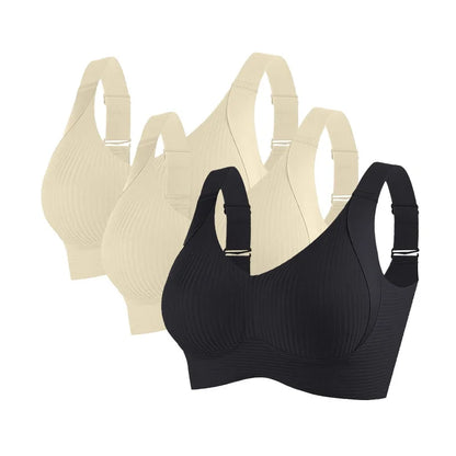 3pcs/set Women's Push-Up Bra Non-Wire Lift Bra Seamless Underwear