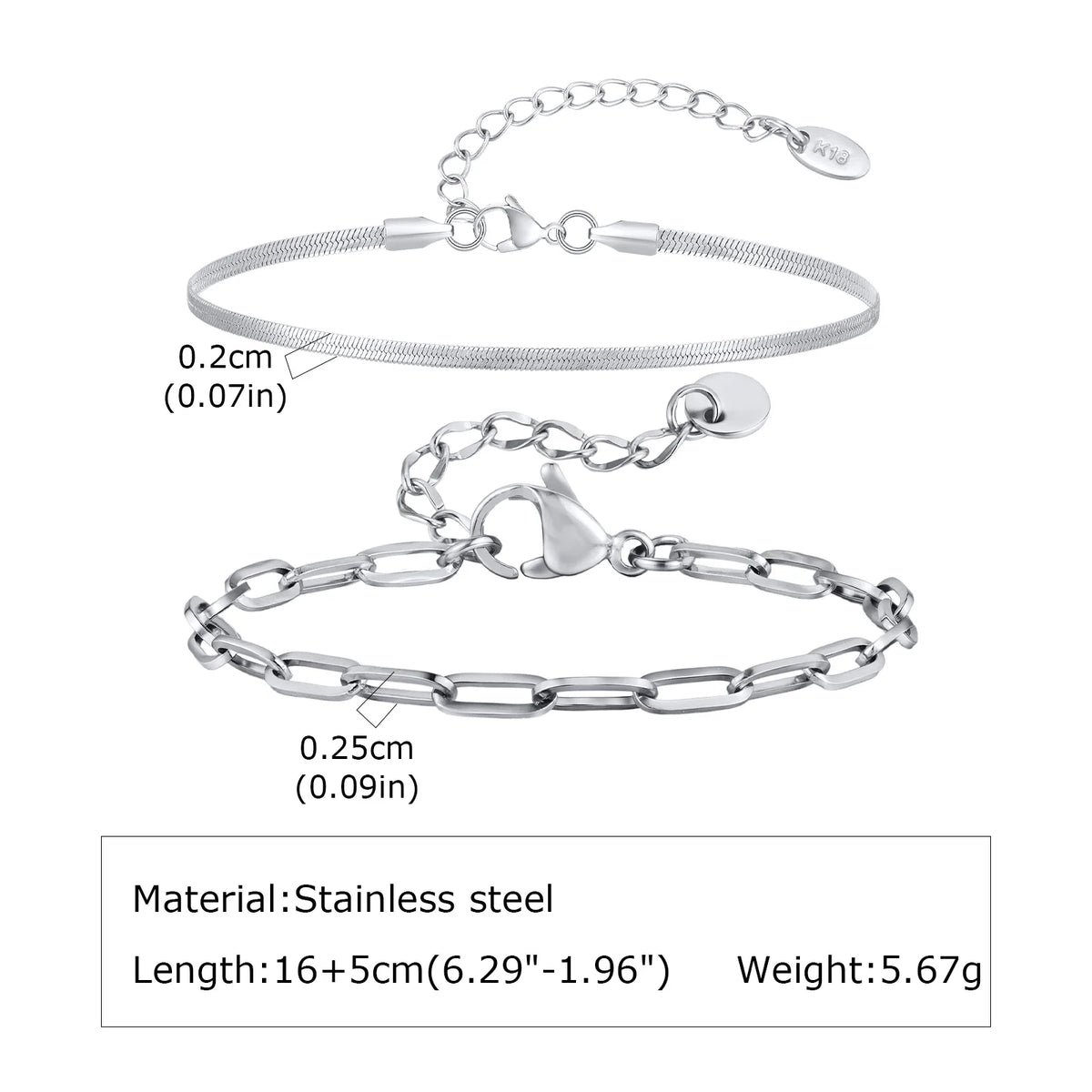 1/2/3pcs Chain Bracelet for, Stainless Steel Twisted Rope Cuban Chain