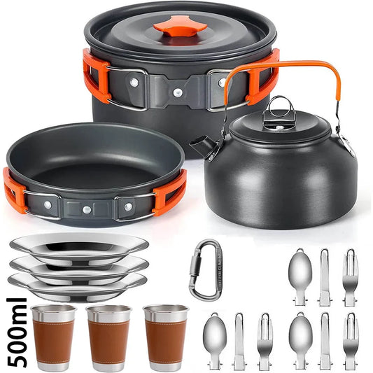 Camping Cooking Set Outdoor Aluminum Lightweight Equipment Camping