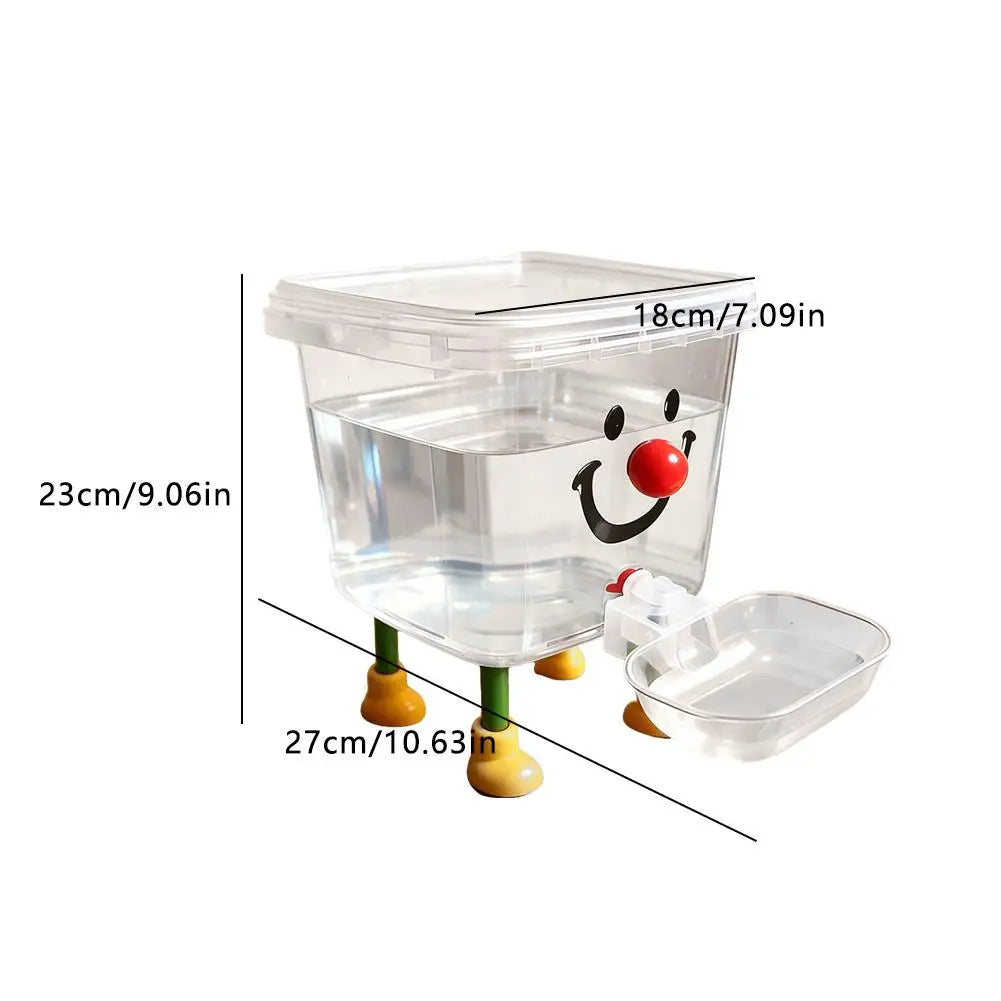 3L Cute Clown Gravity Automatic Pet Water Dispenser, Thickened Dog Cat Auto Water Feeder with Detachable Clear Drinking Bowl
