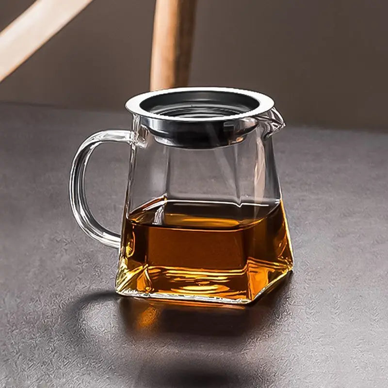 DecorBites™ Glass Fair Cup, Kung Fu Tea Set, Heat Resistant Borosilicate Teapot Dispenser