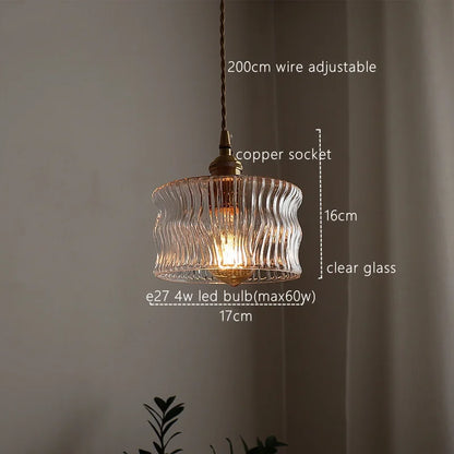 DecorBites™ Green Glass LED Pendant Light - Nordic Modern Hanging Lamp