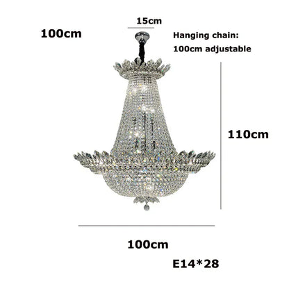 DecorBites™ K9 Crystal Gold Ceiling Chandelier - Trendy Chrome Lighting