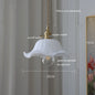 DecorBites™ Green Glass LED Pendant Lamp with Copper Wood Handle for Modern Nordic Home Decor