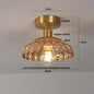 DecorBites™ Green Flower Glass LED Ceiling Light Fixture - Nordic Modern Design