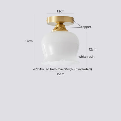 DecorBites™ Glass LED Ceiling Lamp Copper Walnut Modern Living Room Lighting Fixtures