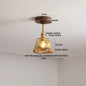 DecorBites™ Green Glass LED Ceiling Lights: Modern Copper Wood Indoor Lamp