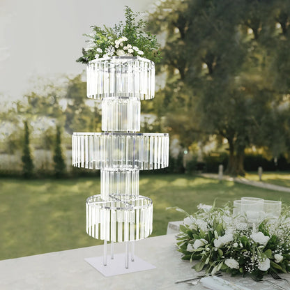 5 Tiers Gold/silver Wedding Centerpieces Flower Stand Vase Centerpiece