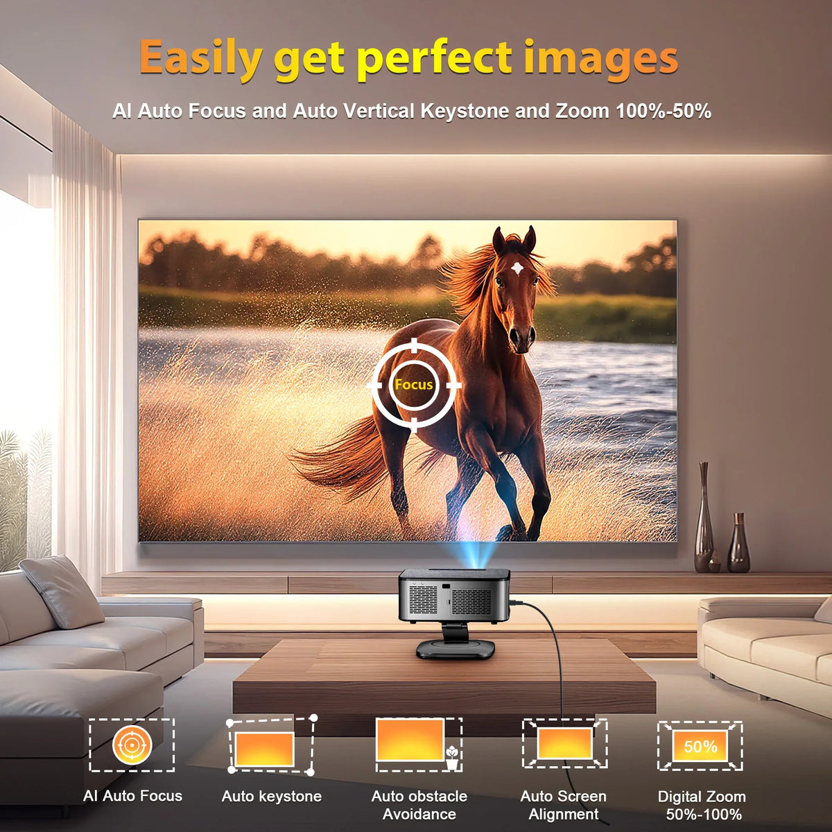 XIWBSY 35000Lumen Android 12 Projector Bluetooth5.2 AutoFocus Smart LED Projector 4K Portable 3D Home Theater Cinema IPTV Beamer