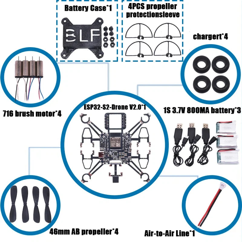 Rctosky ESP32-Drone V2.0 Flight Control Open Source Quadcopter ESP-Drone Drone Model Wifi Remote Control Crazyflie Ardupilot