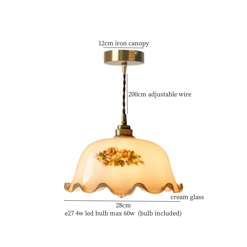 DecorBites™ Green Glass LED Pendant Light for Home Decor and Cafe Lighting