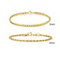 2pcs Men's Chain Bracelets, Stainless Steel Silver Gold Black Color