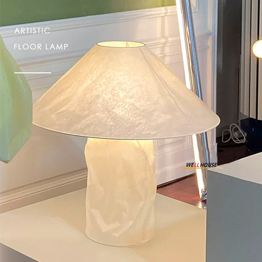 DecorBites™ Japanese Paper Floor Lamp: Nordic Design Wabi Sabi LED Table Lamp for Bedroom, Living Room