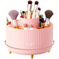 360° Rotating Makeup Organizer - 1pc Plastic Cosmetic Storage with 5