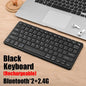Wireless Keyboard Mouse Combo, Bluetooth 5.0 & 2.4G Dual Mode Rechargeable Gray Set for Notebook Laptop