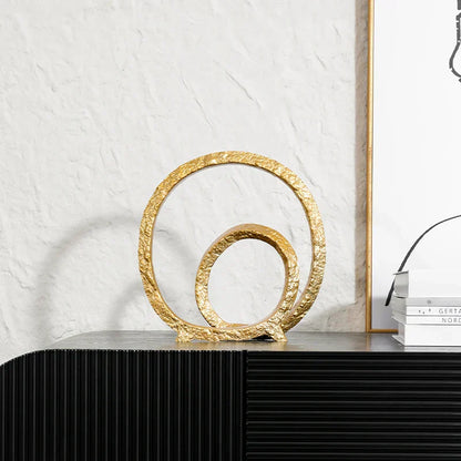 DecorBites™ Golden Circle Hollowed-out Ornaments: Home Decor Figurines