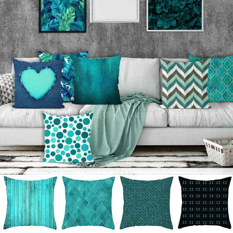 DecorBites™ Leaf Feather Cushion Covers Geometric Heart Print Pillowcase Home Decor