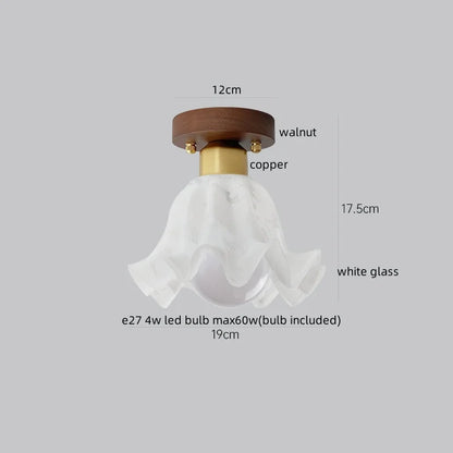 DecorBites™ Glass LED Ceiling Lamp Copper Walnut Modern Living Room Lighting Fixtures
