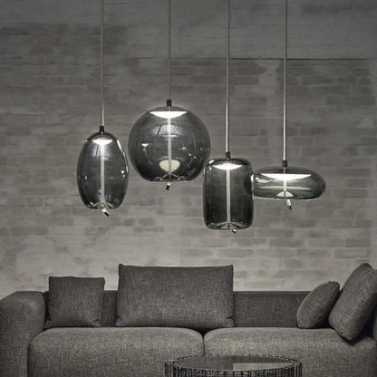 DecorBites™ Glass LED Chandeliers for Living Room Bedroom Kitchen Pendant Lamp