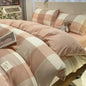 DecorBites™ Japanese Grid Print Bed Set in Washed Cotton for Summer Comfort