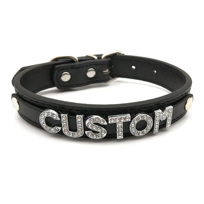 Sexy PU Leather Custom Name Letters Choker Collar Necklaces Men Women Personalized Cosplay Customized Chocker Jewelry