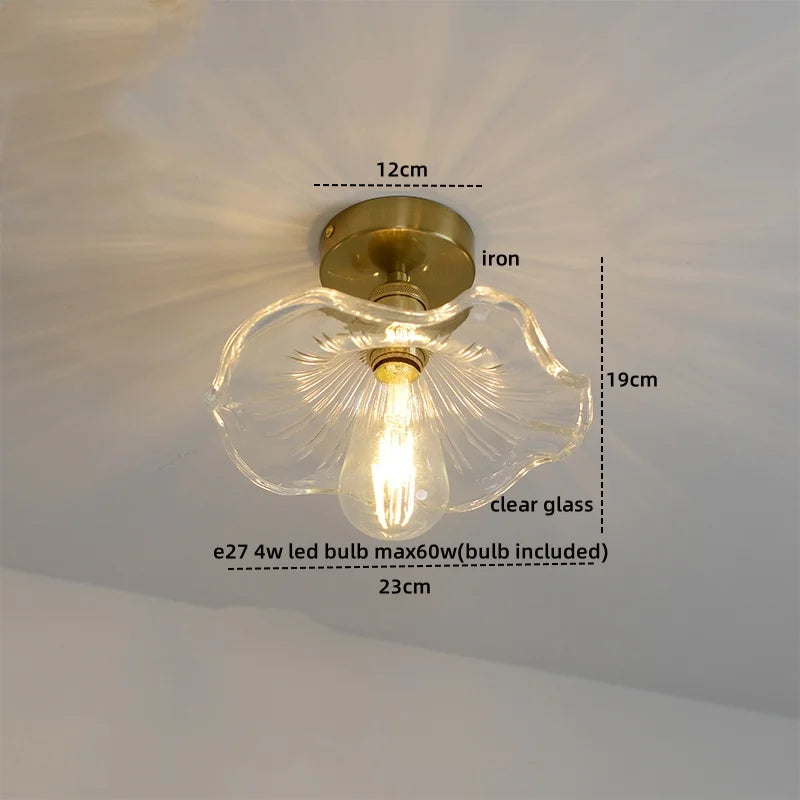 DecorBites™ Green Glass LED Ceiling Light Modern Iron Copper Lampara Techo for Home Decor
