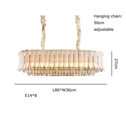 DecorBites™ Golden Crystal Chandelier: Postmodern Luxury Round Chandelier for Living Room