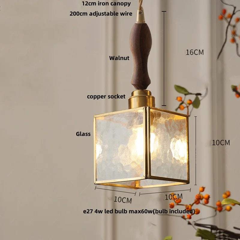 DecorBites™ Glass LED Pendant Lamp Tiffany Style Hand Stitch Dining Room Lights