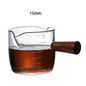 DecorBites™ Glass Espresso Milk Jug With Handle: Heat-resisting, Double/Single Mouth, Glass Scale Measure Mugs