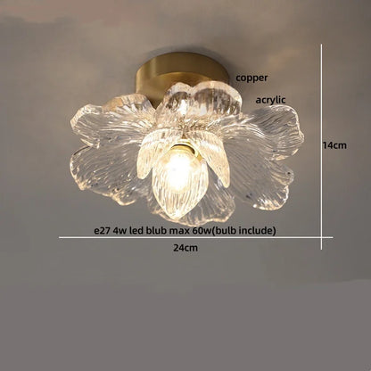 DecorBites™ Glass LED Ceiling Light for Living Room, Modern Copper Canopy, Nordic Style Fixtures