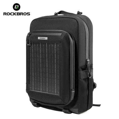 ROCKBROS Shoulder Bag 20L Large Capacity Solar Power Supply Backpack 10V USB Portable Solar Panel Outdoor Sports Hiking Backpack