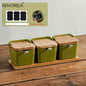 DecorBites™ Japanese Retro Ceramic Seasoning Jar Set with Tray - 3-Piece Kitchen Organizer