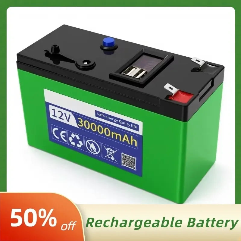 12V 30000mAh Rechargeable Li-Polymer Battery Pack for Agricultural Electric Backpack Sprayer LED Lights and Toy Car Battery