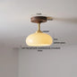 DecorBites™ Green Glass LED Ceiling Lights: Modern Copper Wood Indoor Lamp