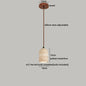 DecorBites™ Japanese Style LED Pendant Lights Wood Canopy Cement Lampshade