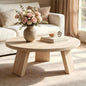 33.5 Inch Round Coffee Table for Living Room, Modern Center Table with