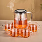 DecorBites™ Glass Flower Teapot - High Borosilicate Glass Tea/Coffee Set