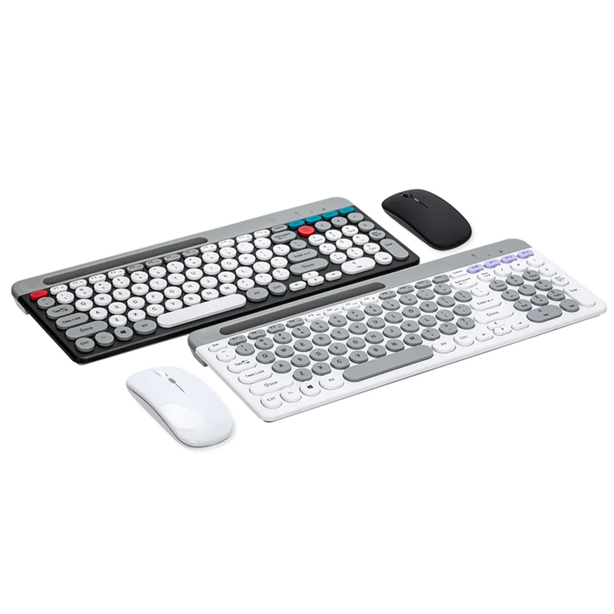 Dual-mode Wireless Keyboard & Mice Combo 2.4G Bluetooth 5.0 Membrane Keyboards BT 3-Channels Rechargeable Key Board Mouse for PC