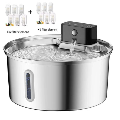 3L 5V USB Stainless Steel Wireless Recharging Sensor Auto Cat Water Drinking Fountain For Cats Dog Drinker Pet Dispenser Bowl