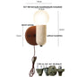 DecorBites™ Japanese Style LED Wall Lamp with Pull Chain and White Glass