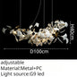 DecorBites™ Leaf Branch Ceramic Chandelier | Modern Golden Lighting Fixture for Living Room