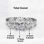 3/6cttw Real Moissanite Engagement Ring with Certificate 3-Stone Oval