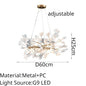 DecorBites™ Leaf Branch Ceramic Chandelier | Modern Golden Lighting Fixture for Living Room