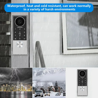 ANJIELO 2-Wire Video Door Phone with TUYA App IC Card PIN Unlock 24 IP Camera Support Smart Video Intercom System for Home 1080P