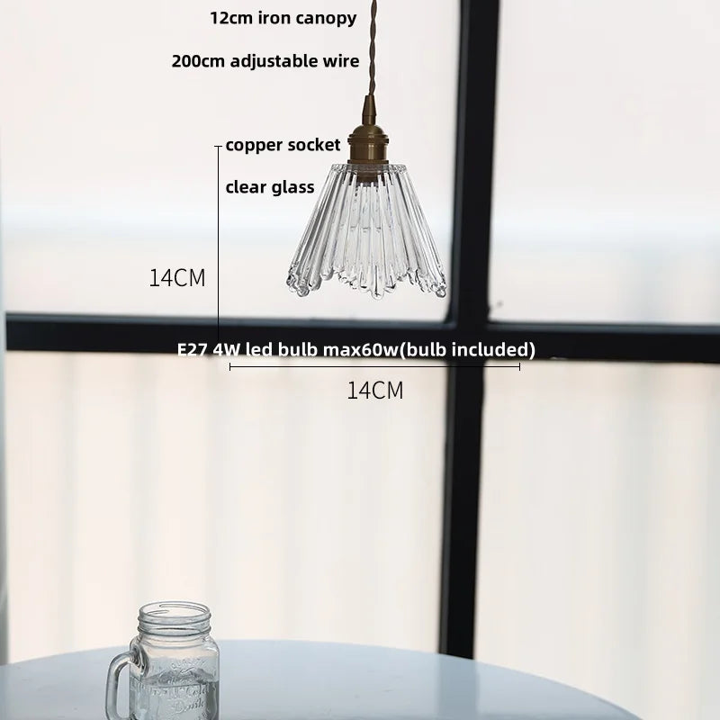 DecorBites™ Green Glass LED Pendant Lights, Adjustable Nordic Modern Hang Lamp for Bedroom, Kitchen, Hotel