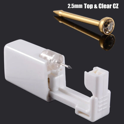 Disposable Safe Sterile Piercing Unit For Nose Studs Piercing Gun Tool Machine Kit Stud CZ Earrings Body Jewelry Easy Used 0.8mm