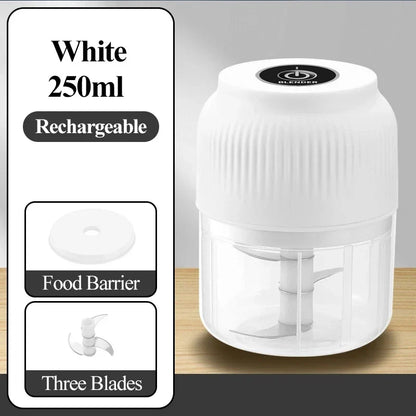 250ml Mini Wireless USB Rechargeable Electric Vegetable Chopper Garlic