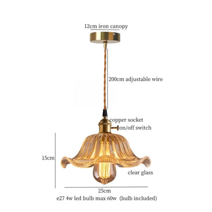 DecorBites™ Glass LED Hanging Lamp | Minimalist Copper Pendant Light