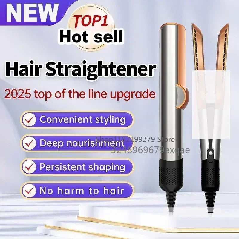 2-In-1 Hair Straightener and Dryer Combo - Negative Ion Heating Flat